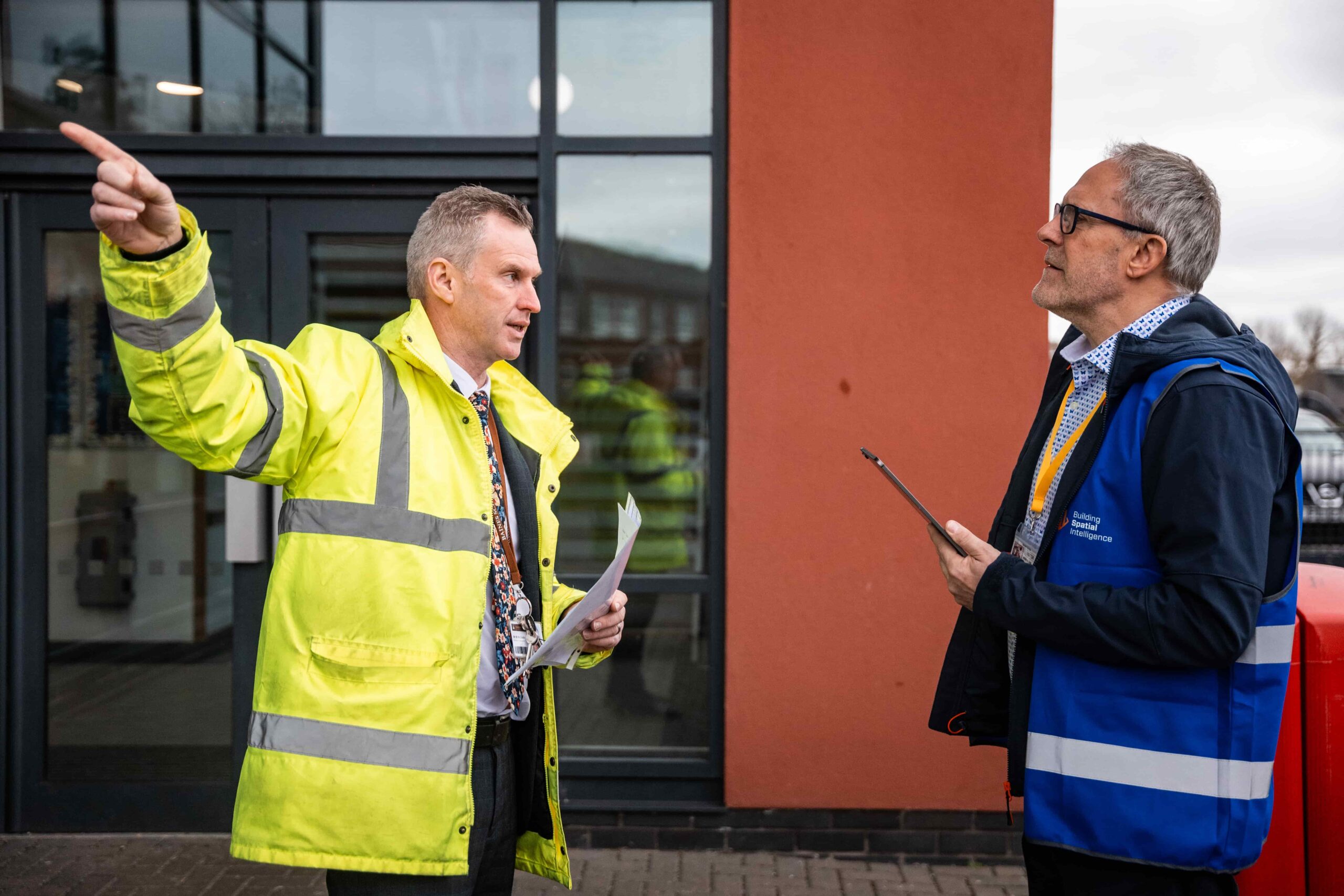 Two school estates leaders discussing estates management