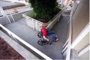 School child in a wheelchair